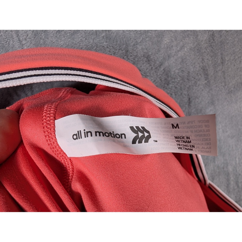 All in Motion Coral Orange Athletic Exercise Dress Built-in Shorts Pockets Med - Picture 10 of 11